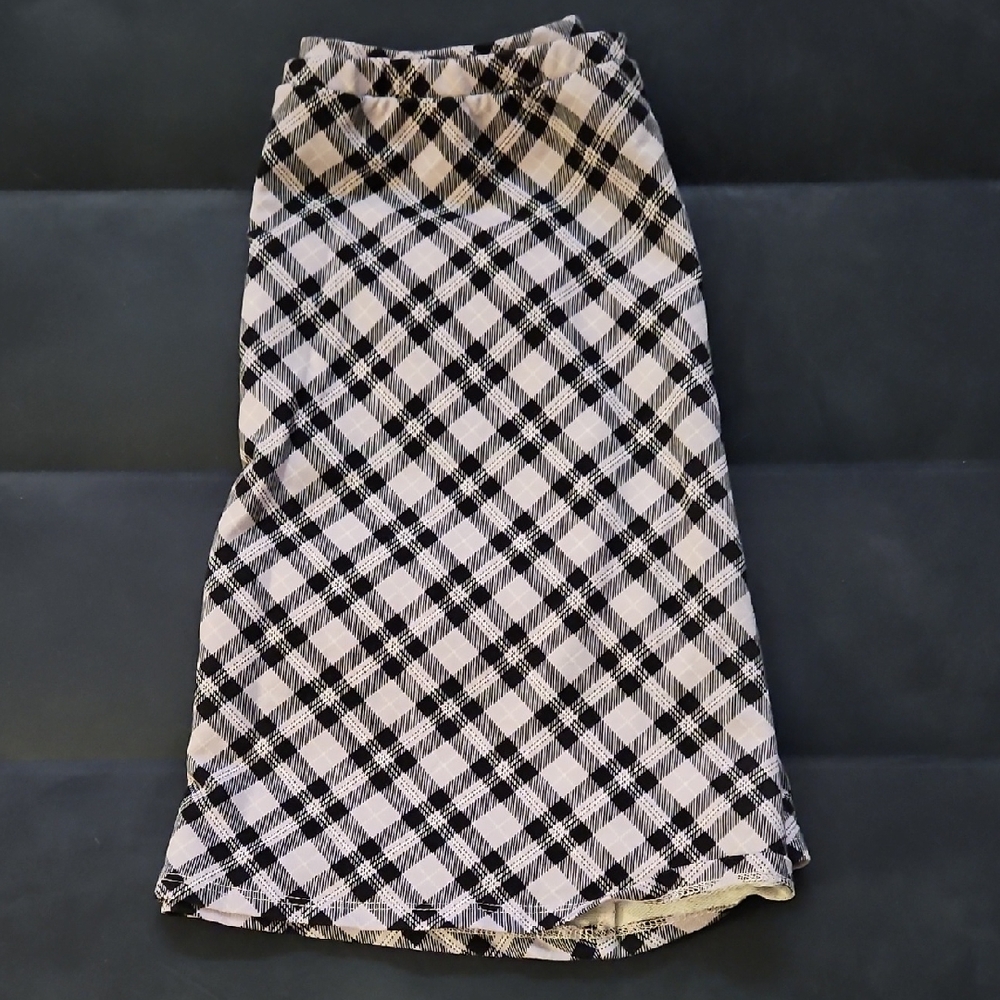 Plaid Black and White Girls Skirt